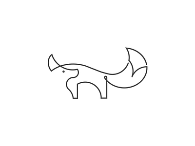 Neg Fox v1 corporate fox identity lines logo mark negative space symbol