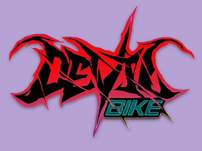 DEVIL BIKE - metal style logotype