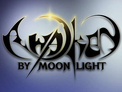 AWAKEN BY MOONLIGHT - metal band logo acid band customtype deathmetal design fantasy graphic design identity lettering logo metal moon moonlight type typo typography
