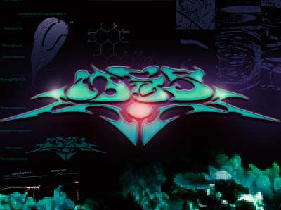 MOSS - logotype acid customtype cyber deathmetal design graffiti graphic design identity lettering logo logotype rave type typography y2k