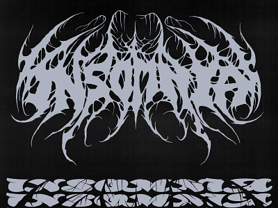 INSOMNIA - metal logotype blackletter brutal customtype design graphic design heavymetal insomnia lettering logo logos logotype metal slam type