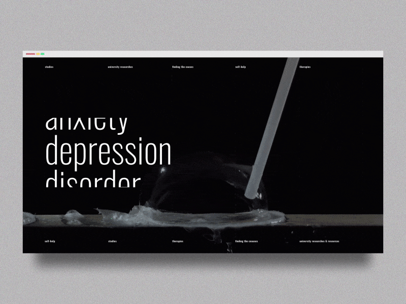 Depression - Page Animation after effects animated animation art direction concept creative flat interaction interaction design medical minimal motion studio ui uiux video visual web web design website