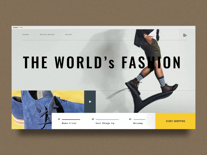 The World's Fashion - Web Page Animation after effects animated animation art direction concept creative fashion flat interaction interaction design landing page motion studio typography ui uiux visual web web design website