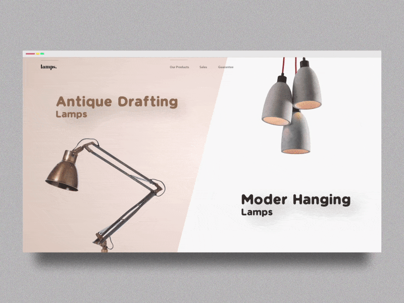 Lamps - Page Animation after effects animated animation art direction concept creative flat interaction interaction design landing page minimal motion prototype shopping ui ui ux visual web web design website