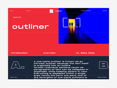 Outliner - A Modern Approach colors concept creative flat graphics interaction interaction design landing page modern strong typography ui uiux vibrant visual web web design website