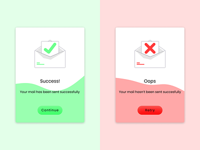DailyUI #011 Flash Messages card card design cards dailyui flash messages green icon illustration messages pop up red