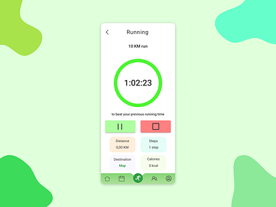 DailyUI #014 Countdown Timer colorful countdown timer dailyui green hour run running running app time timer watch