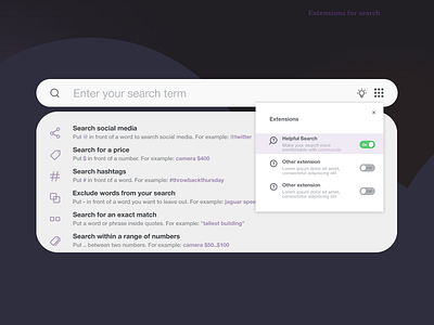 Browser extension for search