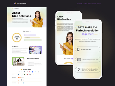 About Niko Solutions page design site ui ux