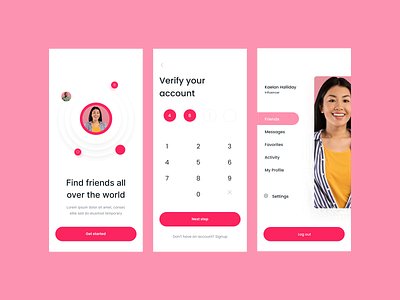 Social Application UI branding color communication skills connectivity graphic design minimal ui user experience
