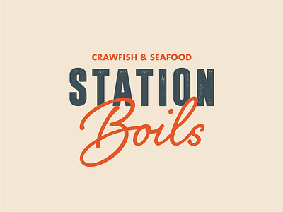 Station Boils Logo boil boils crawfish identity logo logo design logo mark louisiana mark new orleans seafood station stations type type design typeface typography vector