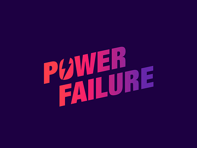 Power Failure Logo fail failure gradient illustrator lightening lightening bolt logo logo design logos logotype music neon pink power purple purple logo synthwave typography violet wordmark