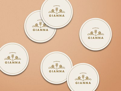 Gianna Coasters cheers coaster coasters coffee coffee cup cup drinks gianna italian lion logo minimal minimalism restaurant ristorante simple