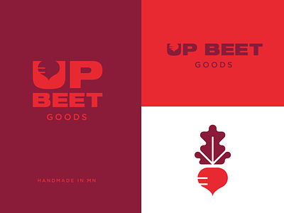 Up Beet Goods Logo beet beets brand good goods identity illustration illustrator logo logo design logos logotype maroon minnesota mn red up beet vector vegetable wordmark