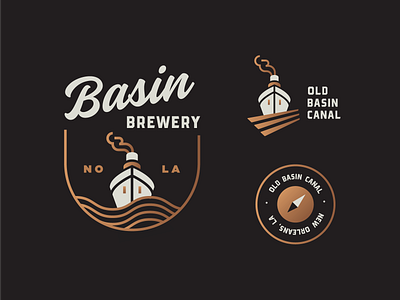 Logo beer boat branding canal drink identity illustration illustrator logo logo design nautical new orleans nola ship shipping waves