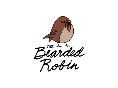 Bearded Robin Logo bird bird logo branding hand drawn hand type logo design typography