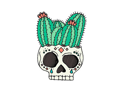Cactus Skull arizona cactus desert potted plant skull southwest succulent sugar skull