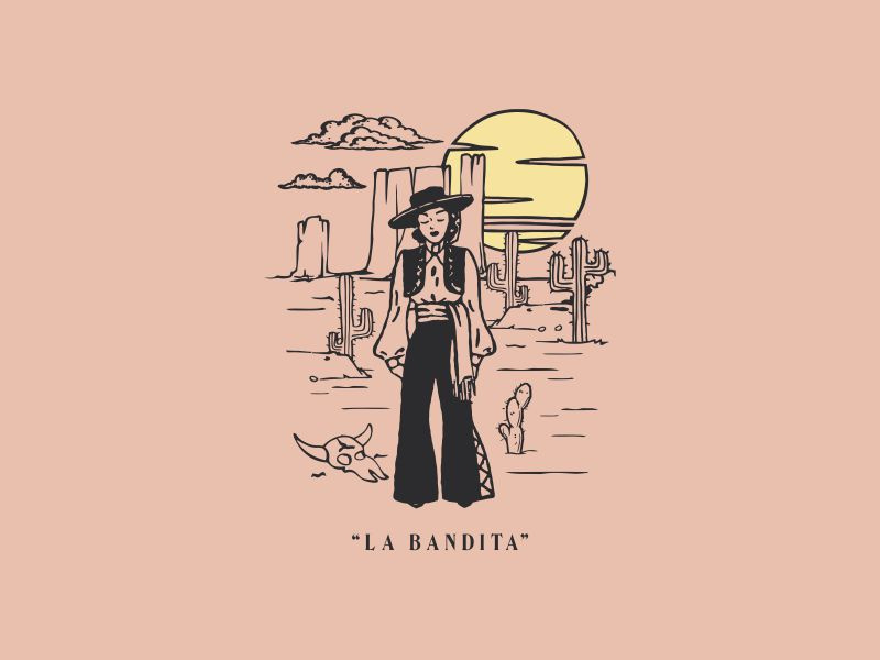 La Bandita cowgirl woman saguaro mesa arizona desert southwest cactus bandita