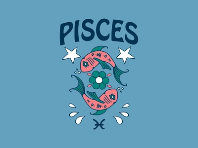 Pisces astrology fish flower hand draw pisces stars zodiac zodiac sign