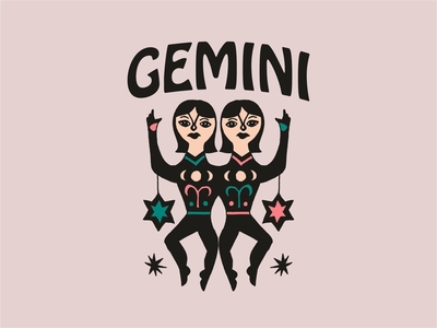 Gemini astrology gemini girl girl illustration star sign stars zodiac zodiac sign