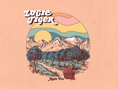 Lucie Tiger Album Cover album art album artwork album cover apple mountains nature illustration retro design