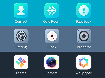 Smart Icon 2 camera clock cold room contact feedback property setting theme wallpaper