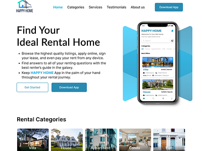 HAPPY HOME App Landing Page