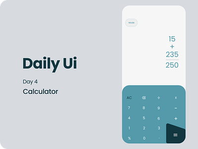Daily UI Challenge / Day 4 Calculator app dailyui design graphic design minimal ui ux
