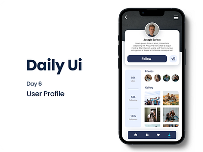Daily UI / Day 6 User Profile app branding design graphic design illustration logo minimal ui ux vector