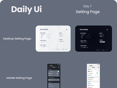 Daily UI / Day 7 Setting Page app branding design graphic design illustration logo minimal ui ux vector