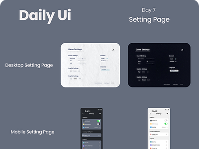 Daily UI / Day 7 Setting Page