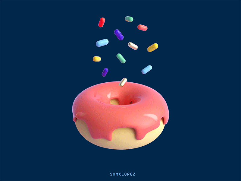 Donut + Sprinkles donut pastry sprinkles sugar