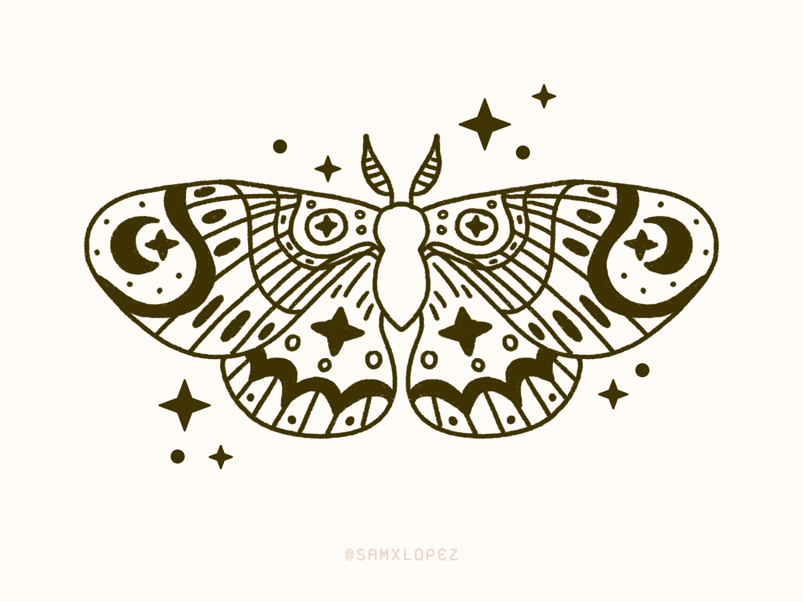 Moth Tattoo Design by Samantha Lopez on Dribbble