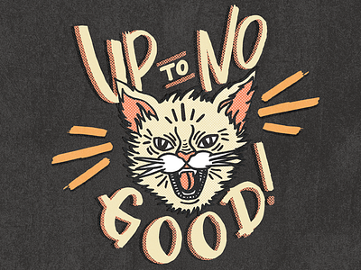 No Good. cat good rays sketchbook tattoo traditional type