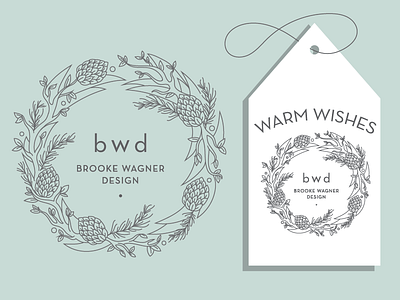 BWD - Holiday Tag christmas diecut holiday letterpress tag wreath