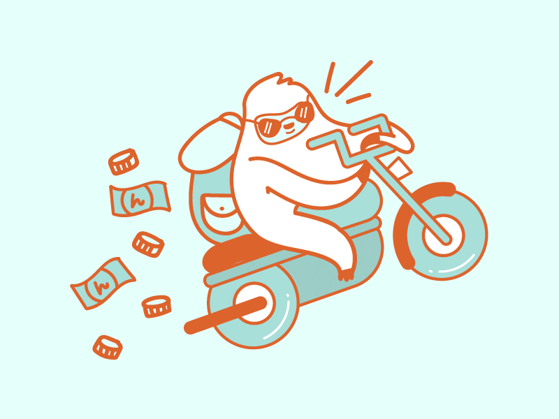 Live Fast, Save Faster with Honey! fast honey marketing money motorcycle sloth