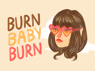 Burn Girl brushes burn fire flames girl portrait sunglasses