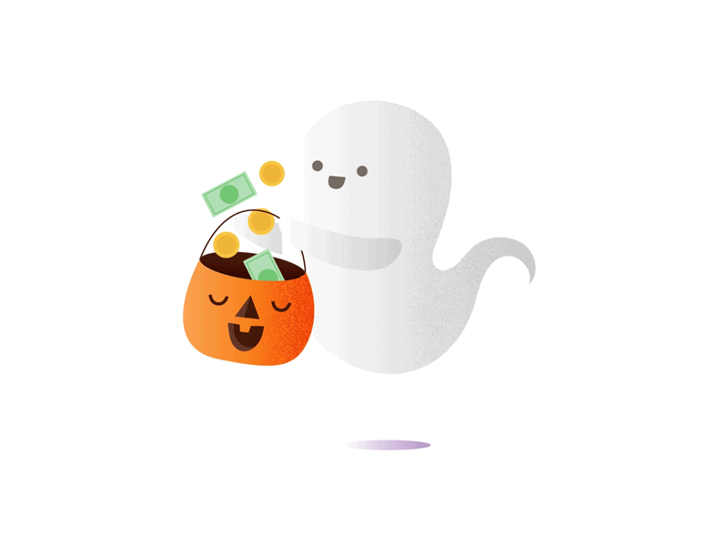 Honey Ghost fall ghost halloween money trick or treat