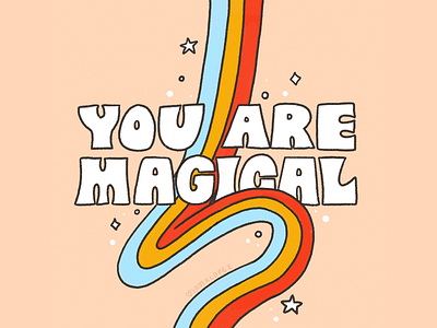 You Are Magical magic procreate rainbow retro typography