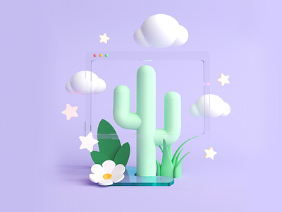 Cactus Browser browser c4d cacti cactus cloud internet