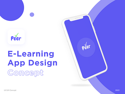 Peer E-Learning App Design app design e learning e learning app logo ui ux