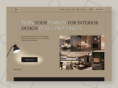 Interior Design Academy Website Concept branding design graphic design logo typography ui ux
