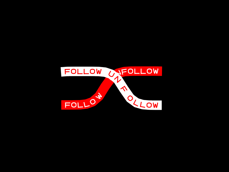 Follow Unfollow sticker animation design gif loop minimalism social media sticker design stickers typography