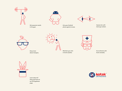 Lineart illustrations Kotak Life branding concept icon illustration lineart metaphor minimalism social media vector
