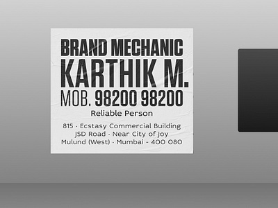 Brand Mechanic advertising branding card concept copywriting design stationery sticker typography