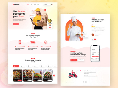 FoodtoHome - Food Delivery Landing Page UI food food delivvery landing page ui