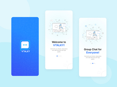 VTALKY - Chatting App Onboarding app mobile onboarding splash ui