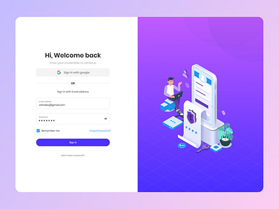 Onboarding: Login screen UI light mode graphic design login onboarding signin ui