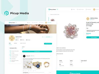 Marketplace for Jewelleries buy desktop feed figma item card jewellery jewelry marketplace mobile post profile page rigns tablet ui ui ux uidesign ux ux design web white