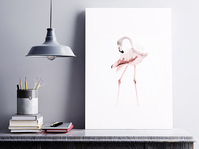 The Fading Flamingo - Photograph bird decor lightroom photo photography pink poster print